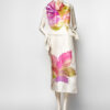 FULAR NATURA MINIMAL FLOR ROSA Y NUDE